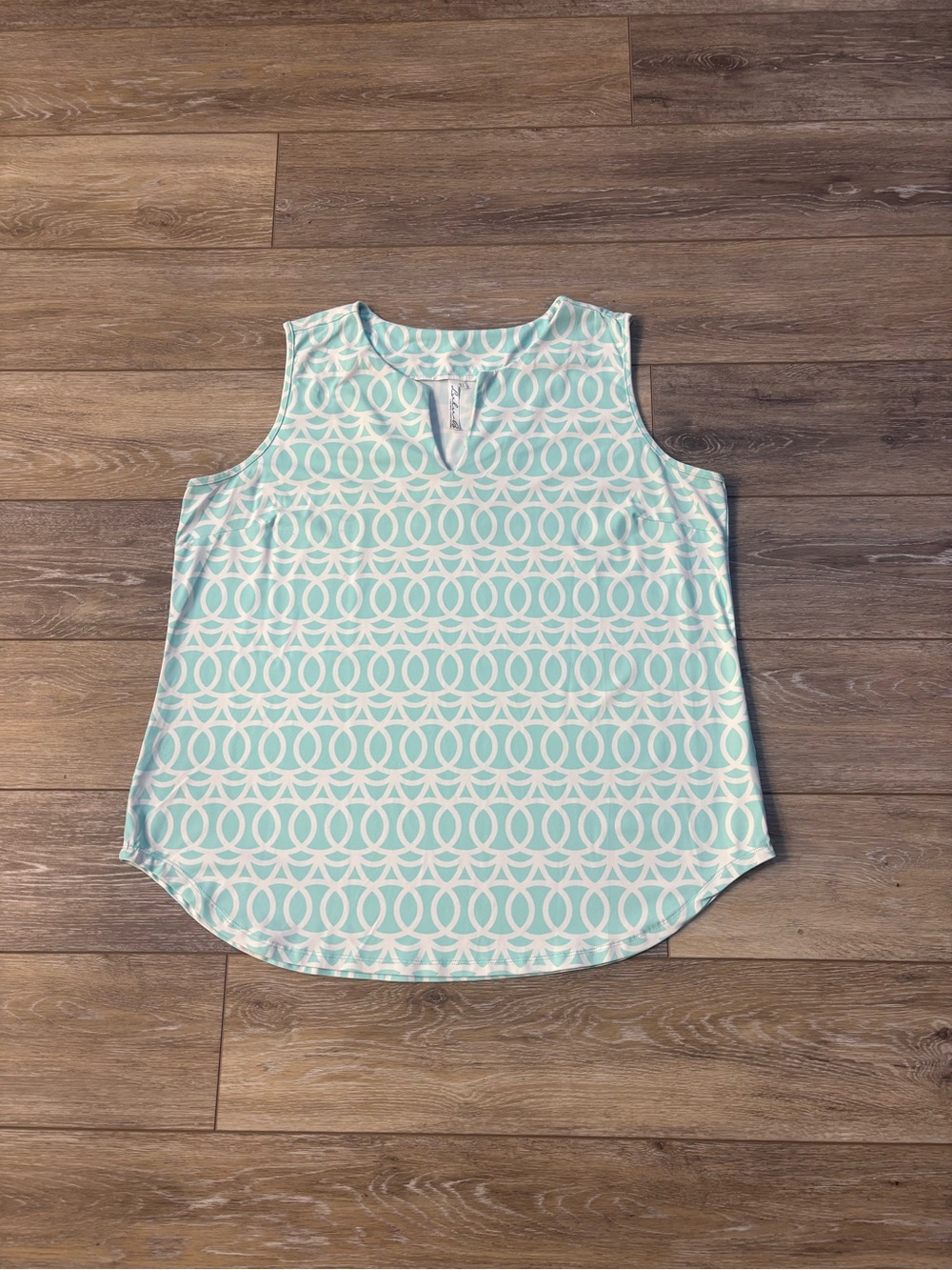 Lulu-B Top Sz XL Blue Sleeveless UPF 50+ Vacation Summer Golf Pickleball Tennis